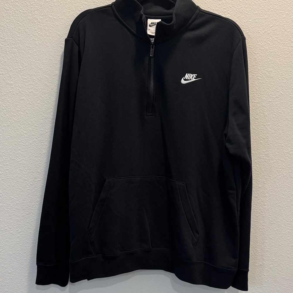 Women’s Nike Sportswear club fleece Black Quarter-Zip Pullover sweatshirt XXL